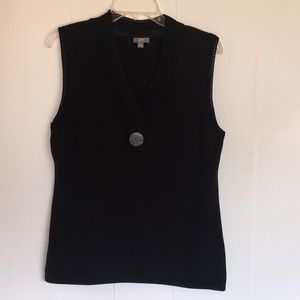 J Jill black cotton sleeveless lightweight sweater